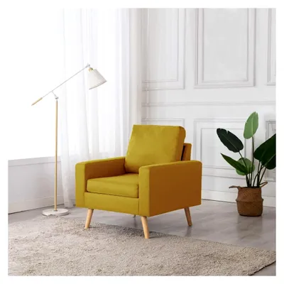 Produktbild von Sessel für Wohnzimmer und Schlafzimmer, Relaxsessel, Armlehnensessel, Ohrensessel, Lesesessel, Clubsessel, Gelb