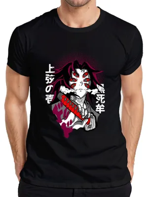 Obrázok produktu pre Šesťoký démon Samuraj Anime Katana Manga Gloomy Gift Pánske tričko, čierna farba, 3XL