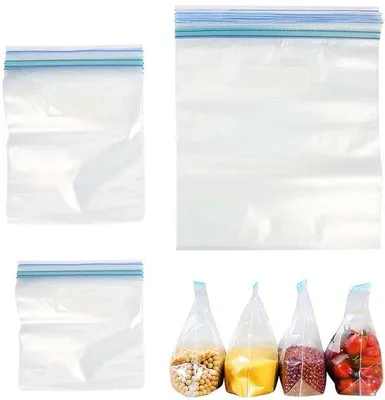Produktbild von 65 Stück wiederverwendbare Tiefkühltüten mit Boden, Silikonbeutel
