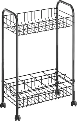 Image de Metaltex Belino Lava Trolly + Flessenhouder 23x41x63 Zwart