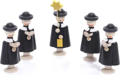 Produktbild von Tischdeko Kurrendefiguren 5 Figuren Schwarz Höhe ca 5 cm NEU