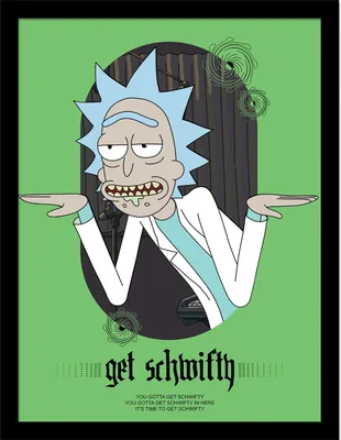 Produktbild von Rick And Morty - Gerahmtes Poster "Classrickal Get Schwifty" PM8694 (40 cm x 30 cm) (Grün/Schwarz)