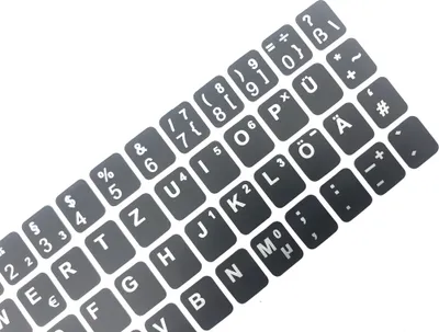 Immagine prodotto di Adesivo per tastiera GERMAN - nero MATT 48 tasti 1,1 cm x 1,3 cm adesivo per tastiera autoadesivo compatibile per HP Pavilion dv9400