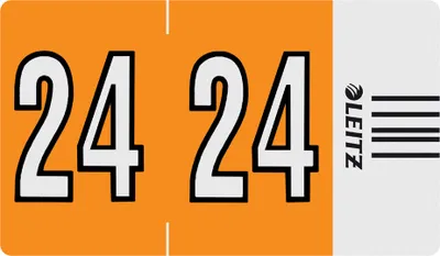 Produktbild von LEITZ Jahressignal Orgacolor "24" auf Streifen orange 100 Stück