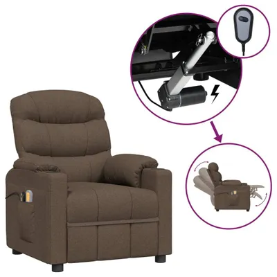 Produktbild von vidaXL Massagesessel Elektrisch Braun Stoff