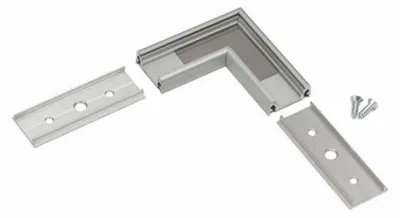 Produktbild von 90° Ecke für Aufbauprofil flach Alu-eloxiert