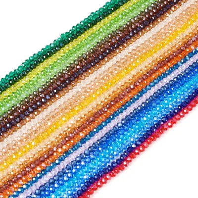 Obrázok produktu pre Koralíky, 25 kusov, Strengen – Sklenené guľôčky – 4 mm, kryštálové – na výrobu šperkov – náramok priateľstva – zmievané farby – 113-115 kusov na retiazku