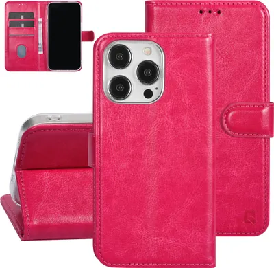 Immagine prodotto di UNIQ Accessory Custodia a libro per iPhone 15 Pro - Portacarte per 3 carte - Chiusura magnetica - Rosa caldo