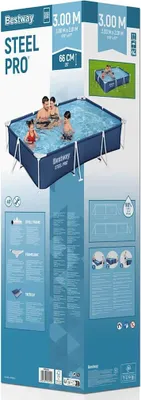 Produktbild von Bestway® Steel Pro™ Frame Pool ohne Pumpe 300 x 201 x 66 cm, blau, eckig