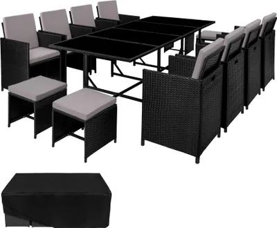 Produktbild von tectake® Rattan Sitzgruppe Palma für 8 bis 12 Personen