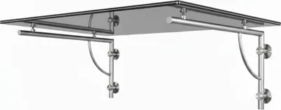 Produktbild von Glaszentrum Hagen 120x90 cm Glasvordach Grau V2A-LB