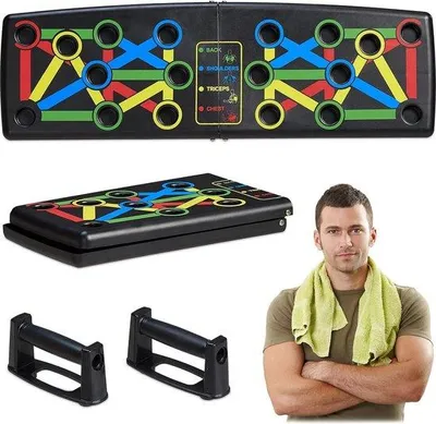 Produktbild von Famanu Push-up Board 14-in-1 Trainingsgerät - Schwarz