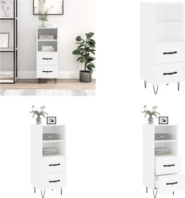 Obrázok produktu pre vidaXL Príborník biely 34,5x34x90 cm Materiál na báze dreva - Príborník - Príborníky - Skriňa