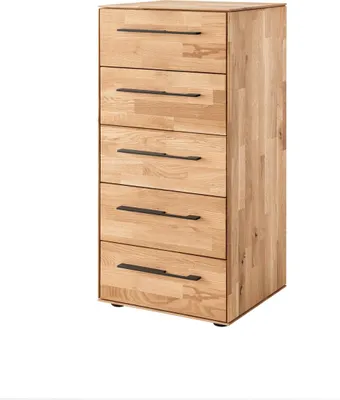 Produktbild von Kommode I Steggriff Como Wildeiche Natur Schwarz 50 x 45 x 103 cm