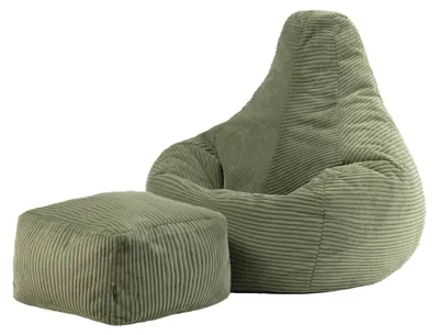 Produktbild von Icon Dalton Sitzsack Cord und Hocker mit Füllung,Grün