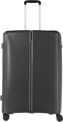 Produktbild von Travelite Koffer Vaka, Schwarz, L, Polypropylen, 4 Zwillingsrollen, TSA LOCK\u00ae Kombinationsschloss, arretierbares Teleskopgestänge, Packgurte, Packwand mit Reißverschluss, Reißverschlusstasche