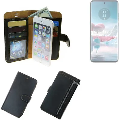 Produktbild von K-S-Trade Schutz Hülle kompatibel mit Motorola Edge 40 Neo Klapphülle Case Phone cover Slim Handytasche Handy Hülle schwarz aus Kunstleder (1 Stk)