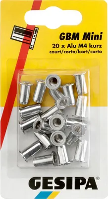 Image de Écrous à sertir en aluminium en mini-pack M4 court GESIPA