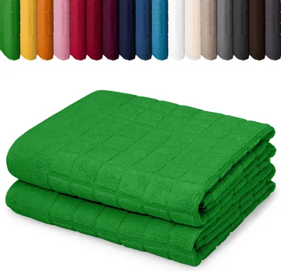 Produktbild von DOPPELPACK Duschvorleger 50 x 70cm Badvorleger Vorleger Badematte Badteppich 100% Baumwolle, Farbe: Grün
