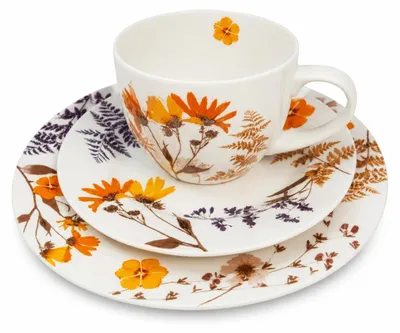 Produktbild von Weltbild Kaffeeservice 12tlg Wildblumen Porzellan Tassen Teller