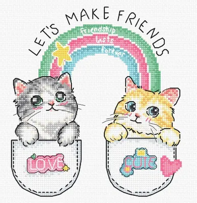 Immagine prodotto di Set per punto croce Letistitch "Facciamo amicizia", schema contato, 14x16cm