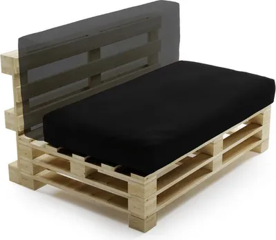 Image de Coussin Palette Déhoussable Imperméable BANANAIR 120 x 60 cm Noir