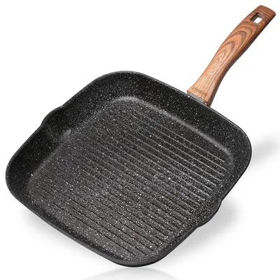 Immagine prodotto di STONELINE® Back to Nature padella per grigliare 28 cm | senza coperchio - aspetto legno