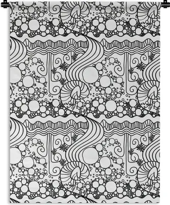Produktbild von MuchoWow® Wandteppich Wandbehang Muster - Abstrakt - Linienkunst - Schwarz und Weiß 150x200 cm Tapisserie Dekoration Wandtuch - Wandaufhängung - Moderner