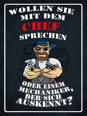 Produktbild von vianmo Holzschild 40x30 cm Wollen Sie mit dem Chef sprechen