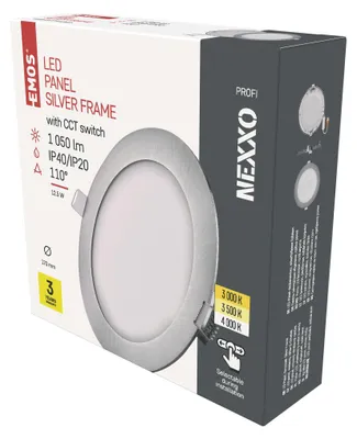 LED podhledové svítidlo NEXXO stříbrné, 17 cm, 12,5 W, teplá/neutrální bílá