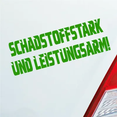 Produktbild von Auto Aufkleber Schadstoffstark und Leistungsarm Auto JDM 15x5 cm Hellgrün Sticker Heckscheibenaufkleber