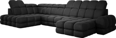 Produktbild von DomoHome Ecksofa Tollo Anthrazit Solar-Stoff Linke Seite 400x217x105 cm, U-Form Sofa mit Schlaffunktion, Bettkasten 120x85x17 cm, Elektrisch Verstellbar