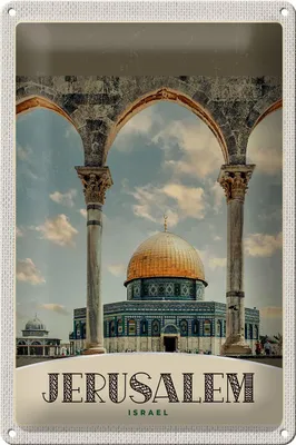 Produktbild von Blechschild Reise 20x30cm Jerusalem Israel Tempel Urlaub