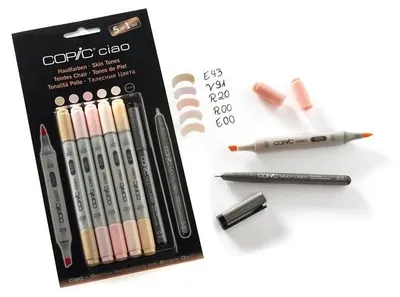 Obrázok produktu pre Copic Ciao 5+1 Set Portait Colours 1, 6 kusov, Viacfarebný, Hrot dláta / kefy, Kolo, Atrament na alkoholovej báze, Dospelý/Dieťa