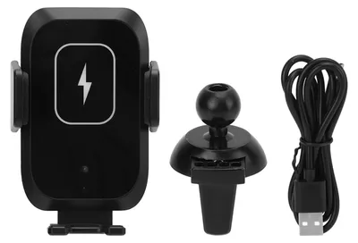Produktbild von 2-in-1 kabelloses Autoladegerät, automatische Klemmung, um 360° drehbar, für Windschutzscheibe, Armaturenbrett, Lüftungsschlitze