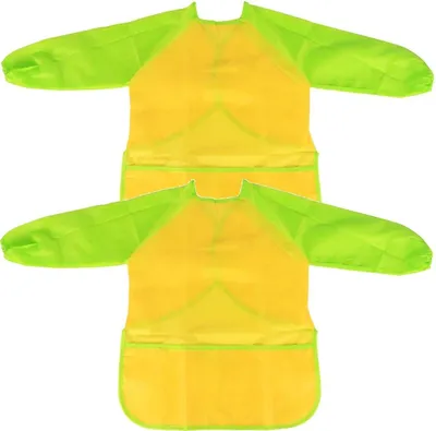 Produktbild von CHPN - Malschürze - 2 Schürzen - Kinderschürze - Schürze - Kochschürze - Gelb/Grün - Malschürze - Malschürze für Kinder - Bastelschürze - Malschürze - Einheitsgröße