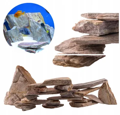 Image de Pierres décoratives pour aquarium en ardoise, 24 kg, colorées