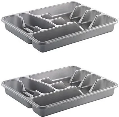 Two identical cutlery organizers are shown against a white background.