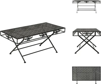 Produktbild von vidaXL Couchtisch Klappbar Vintage-Stil Metall 100x50x45 cm Schwarz -  Couchtische