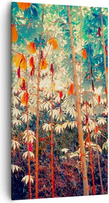 Produktbild von Bild auf Leinwand - Leinwandbild - Einteilig - Pflanzen tropisch orange - 55x100cm - Wand Bild - Wanddeko - Wandbilder - Leinwanddruck - Bilder - Wanddekoration - Leinwand bilder - PA55x100-4393