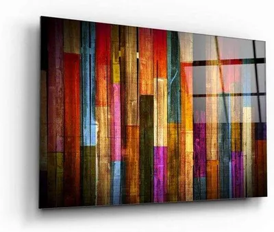 Obrázok produktu pre Sklenená nástenná dekorácia – obraz z tvrdeného skla – dekorácia do obývačky – farebná, 71 x 112 cm