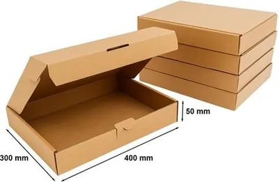 Zdjęcie produktu dla Karton Fasonowy 400x300x50mm Pudełko Kartonowe WYKROJNIKOWE EKO 50szt Gabaryt A