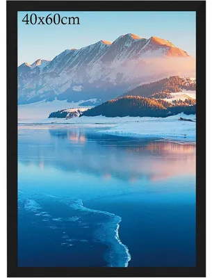 Zdjęcie produktu dla Rama do obrazów 40x60 cm, czarna, drewniana, do montażu na ścianie, przeznaczona do obrazów o wymiarach 40x60 cm