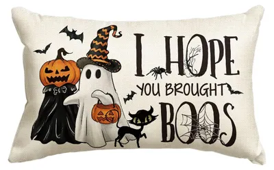 Halloween Kissenbezug 30x50 cm, Fledermaus & Geister Motiv