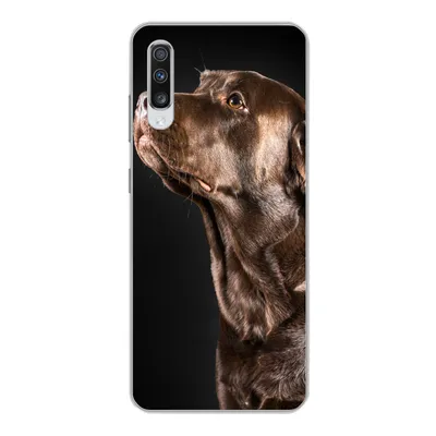 Produktbild von MuchoWow® Handyhülle Schutzhülle Hülle für Samsung Galaxy A70 Hund - Braun - Porträt Silikon Softcase Handy Hülle - Schutzhaube
