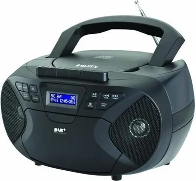 Immagine prodotto di New Majestic AH-2430 DAB Radio Impianto Stereo Portatile Analogico Lettore CD Cassette Nero