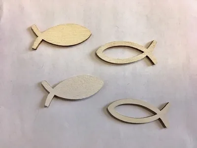 Produktbild von 16 Holzstreuteile Fisch weiß