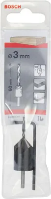 Zdjęcie produktu dla Bosch 2 608 595 345, Wiertarka, Wiertło spiralne, 3 mm, 60 mm, Drewno, 1,6 cm