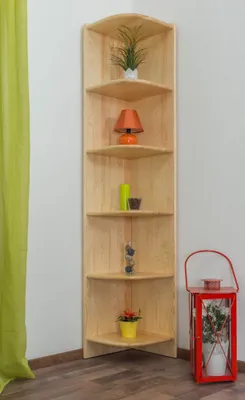 Produktbild von Eckregal Kiefer Massivholz natur 40 cm breit 200 cm hoch 42 cm tief 5 Fächer