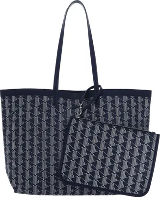 Image de LACOSTE sac à épaule sac shopper Zel Shopping Bag Mono Marine 166 Farine 2 bleu marine